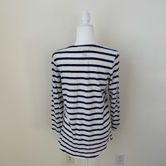 Old Navy Tall Blue & White Striped Lace Up Tunic - Picture 5 of 7